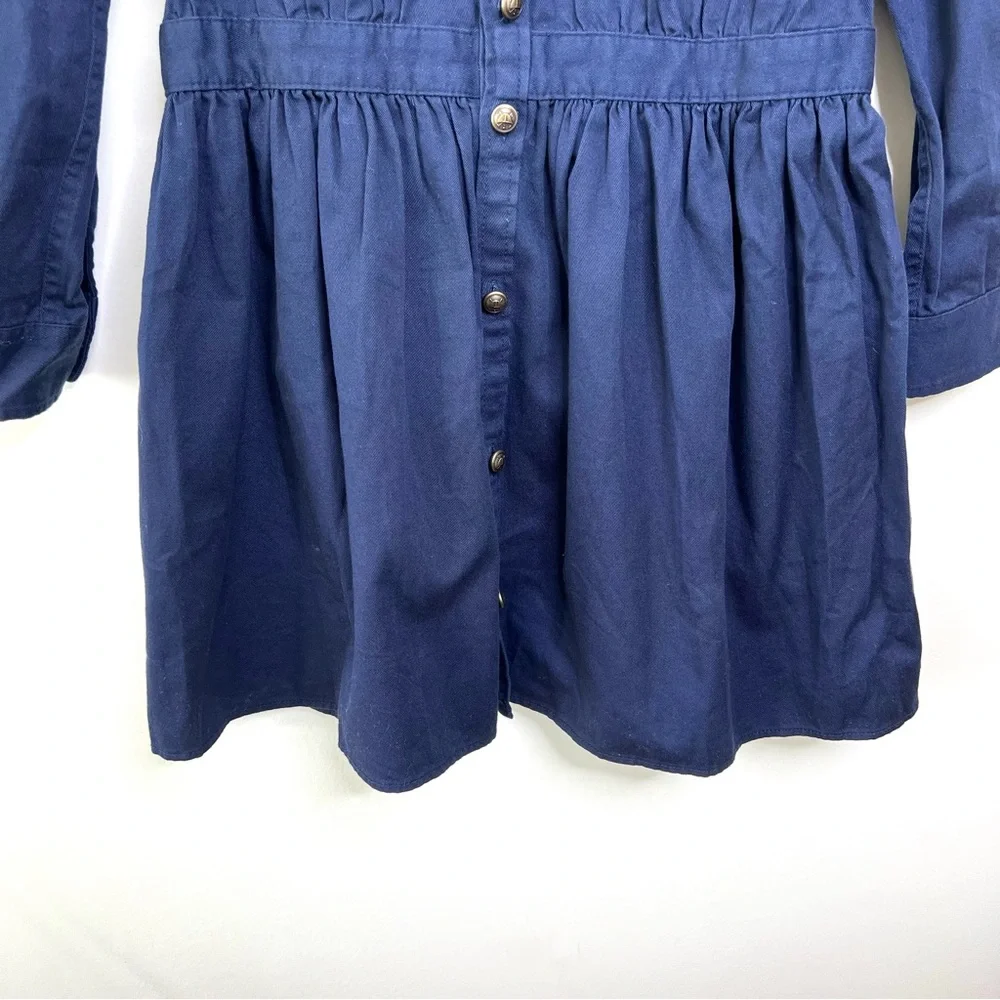 Ralph Lauren Navy Button Front Shirt Dress Dize 16